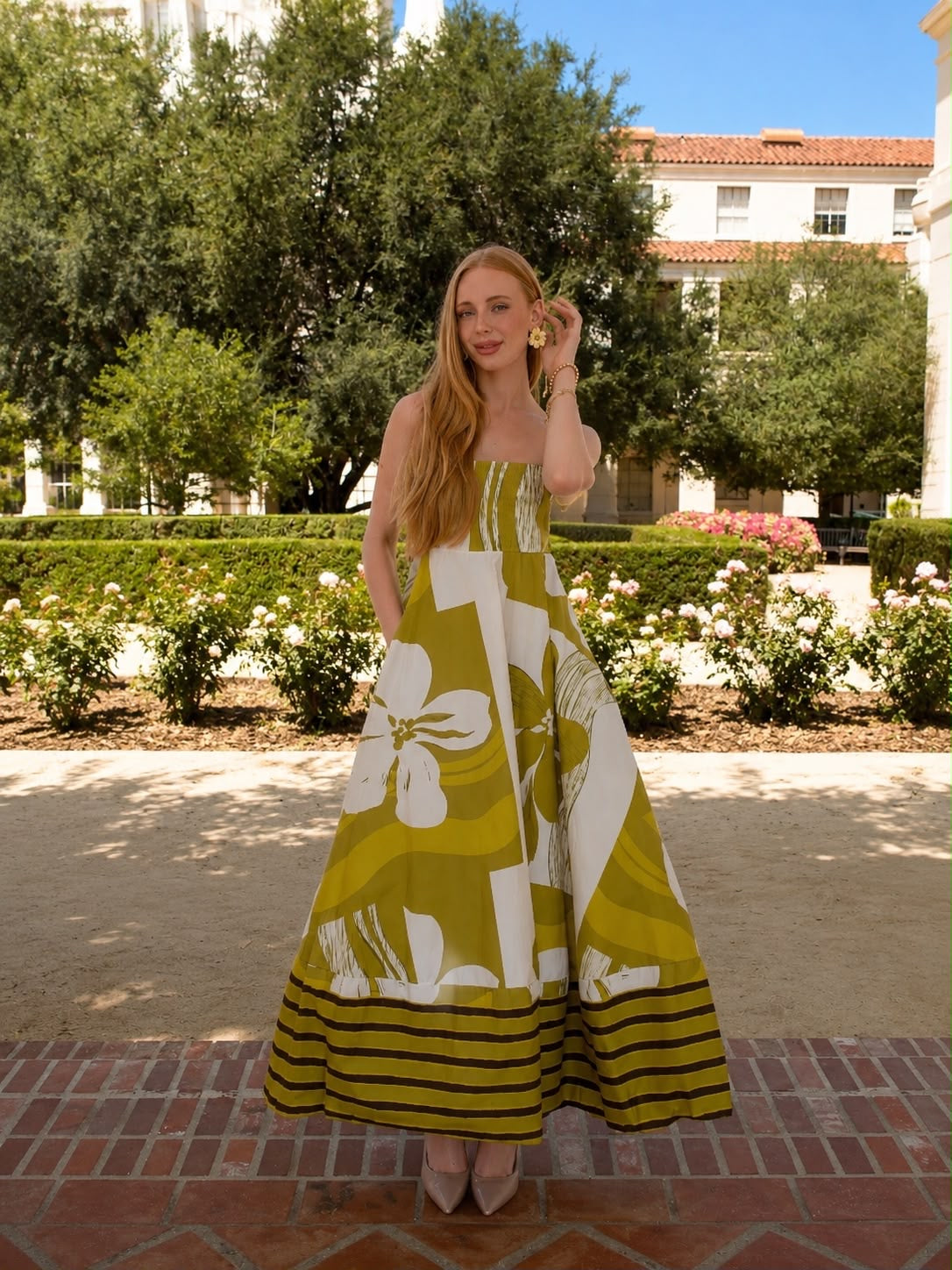 maxi dresses for italy Italian Linen Dress Size:US 12.5-13 / UK 12 Boat Neck Lace - Models height 57 Wearing colourway-farida