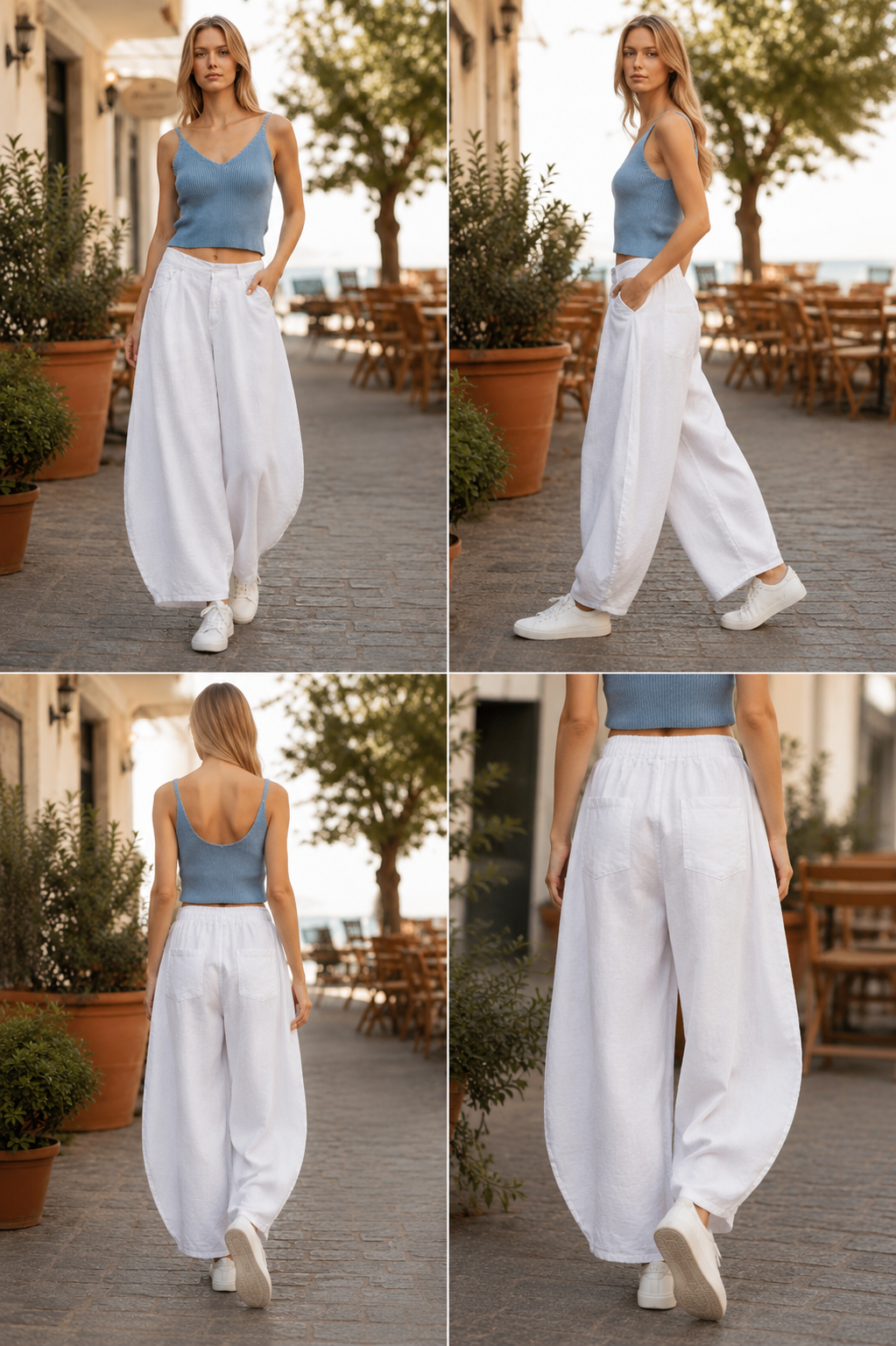 Italian collection 100% pure Linen Balloon Pants