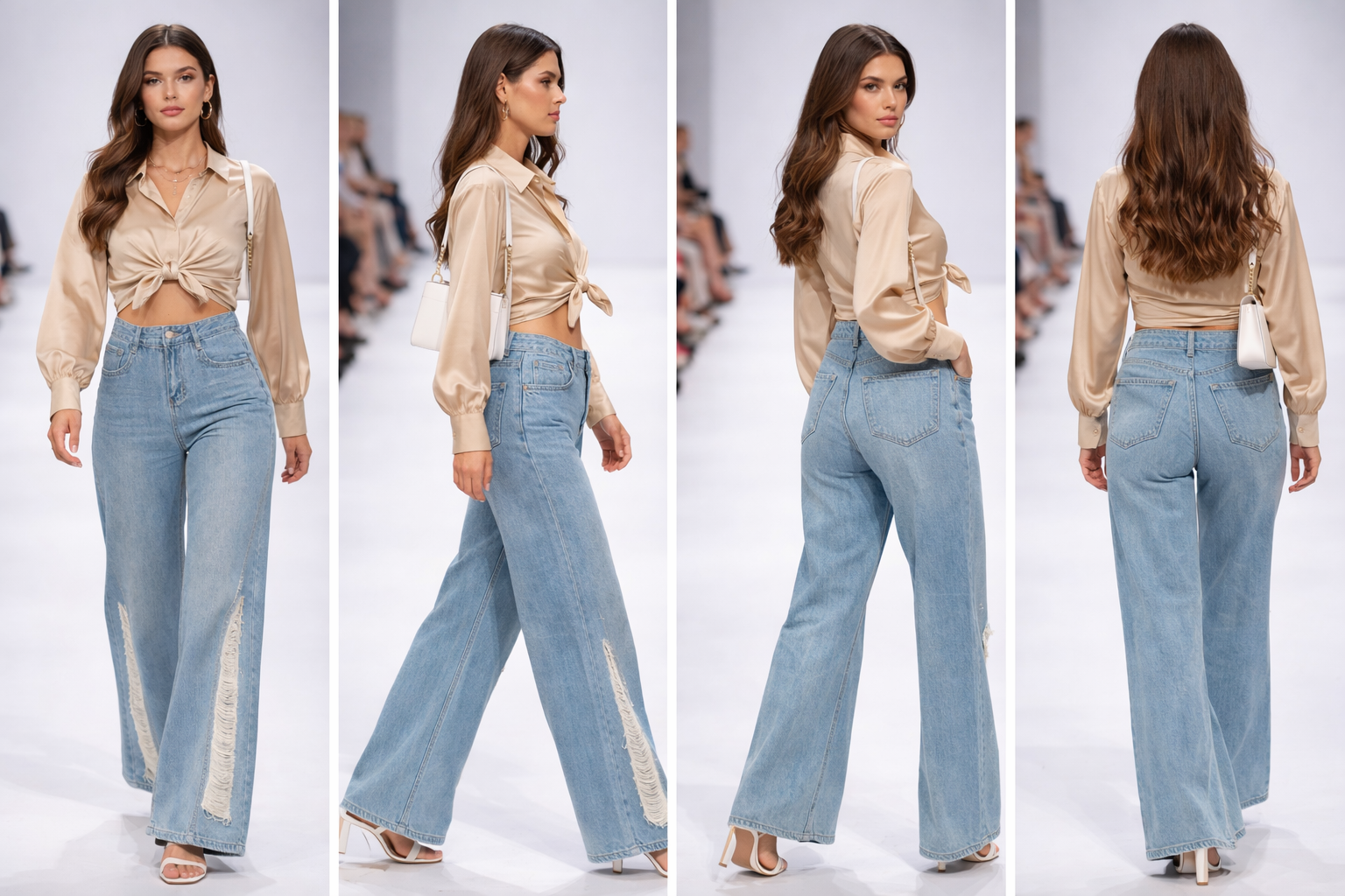 Effortless designed wide leg jeans
