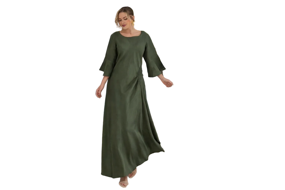 Italian Design Effortless Elegance Pure Linen Dress