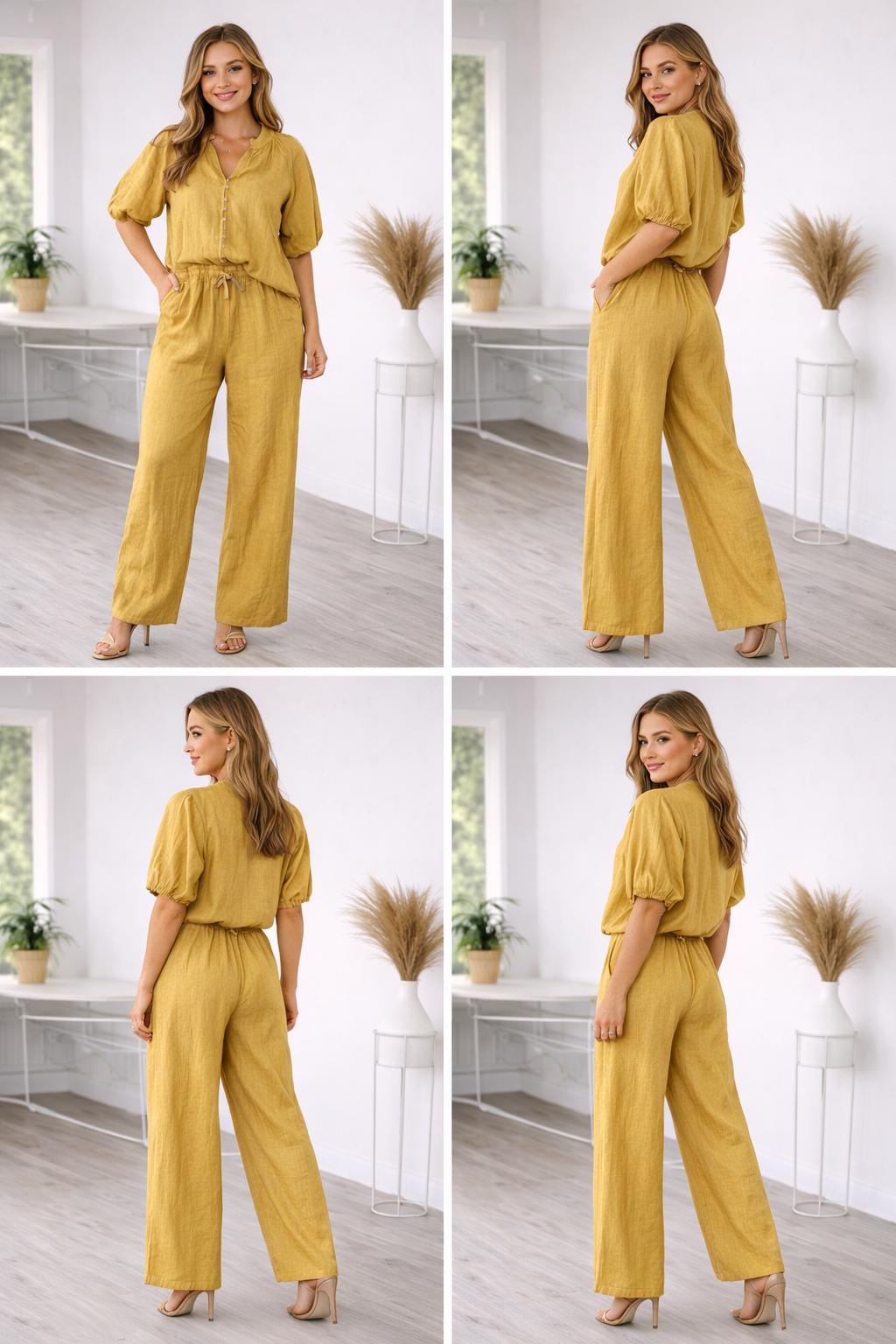 Italian design keeps you cool and comfort linen outfit set