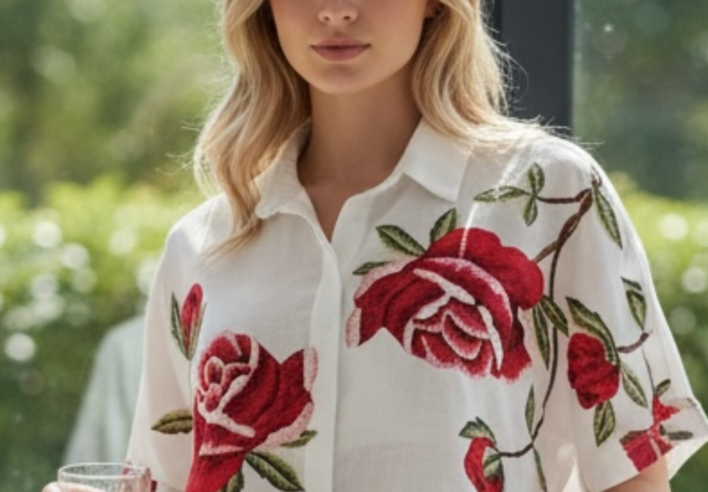 Italian collection very chic short sleeve vacation style blouse