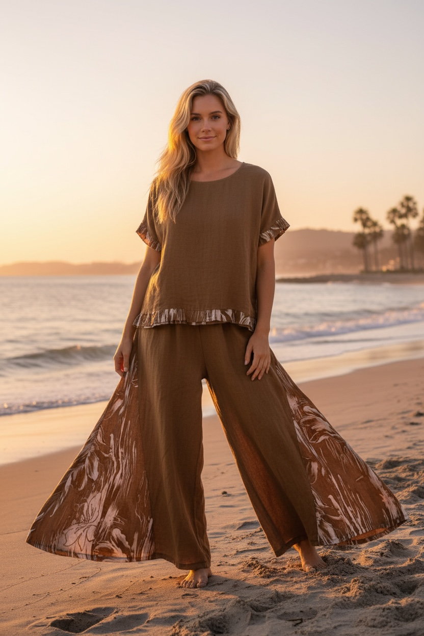 Italian collection 100% linen set flattering fits and comfort