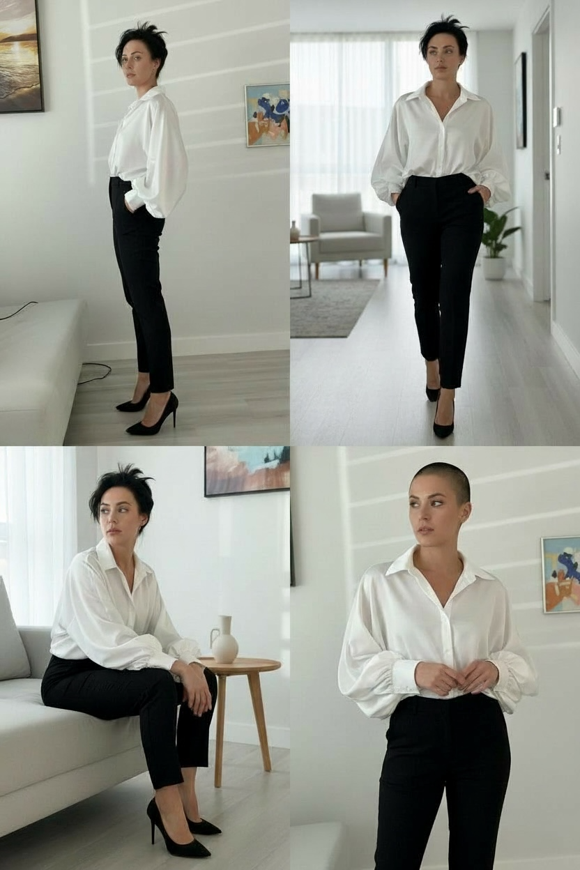 Italian collection 100% satin button down blouse