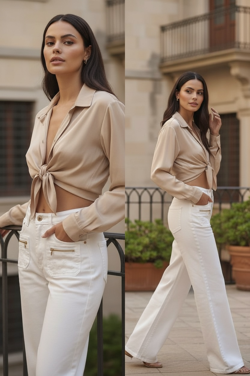 Italian design satin shirt