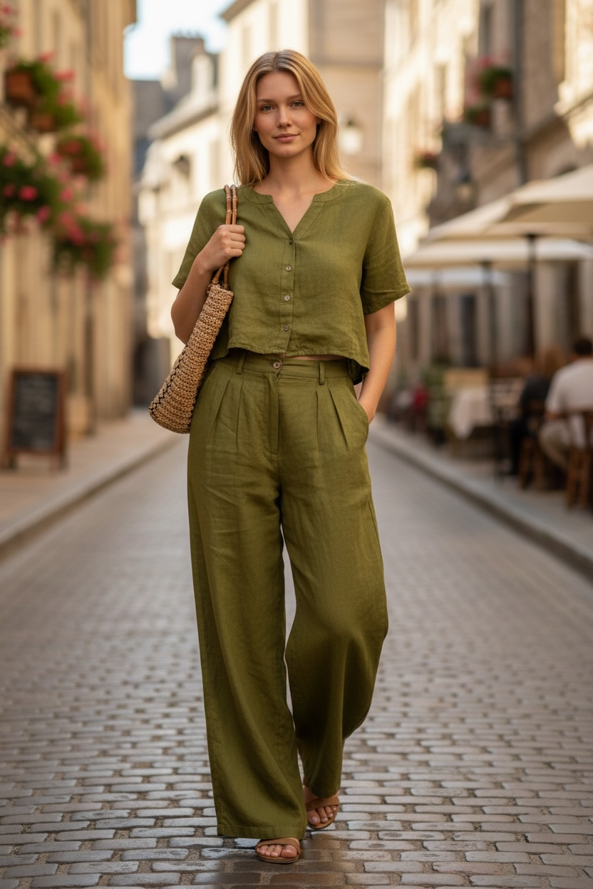 ITALIAN linen collection two piece set