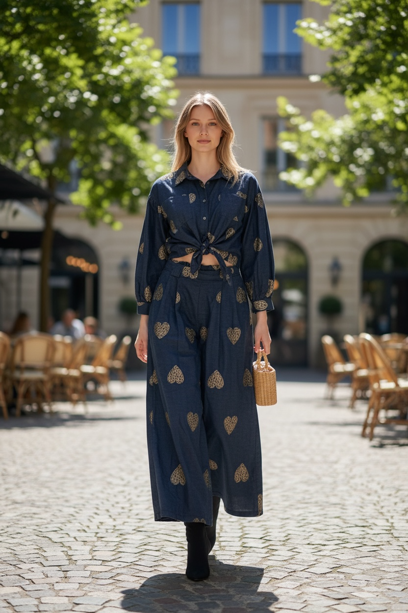 Designed in Italy two piece Button Down set