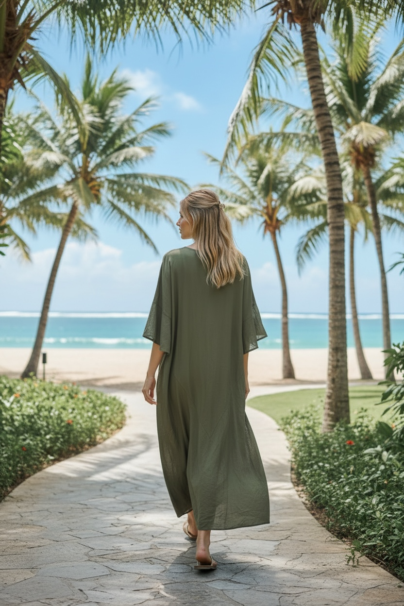 Italian Design Effortless Elegance Pure Linen Dress