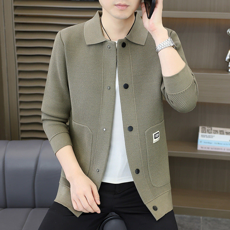 Fashion Lapel Sweater Casual Knitwear