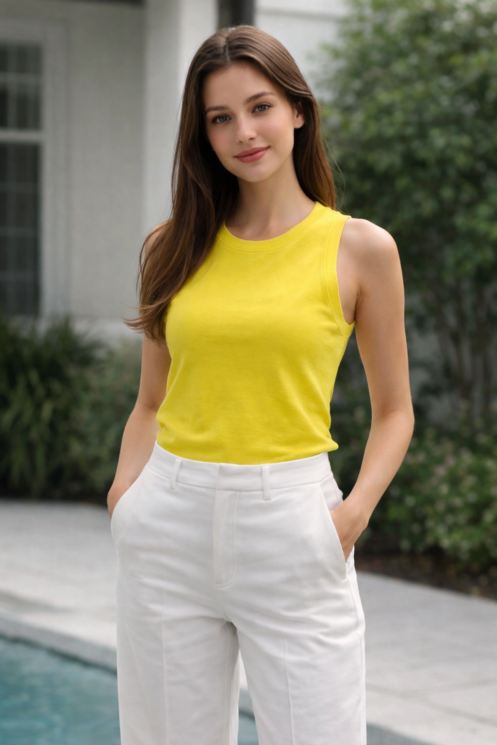 FITTED SLEEVELESS BLOUSE