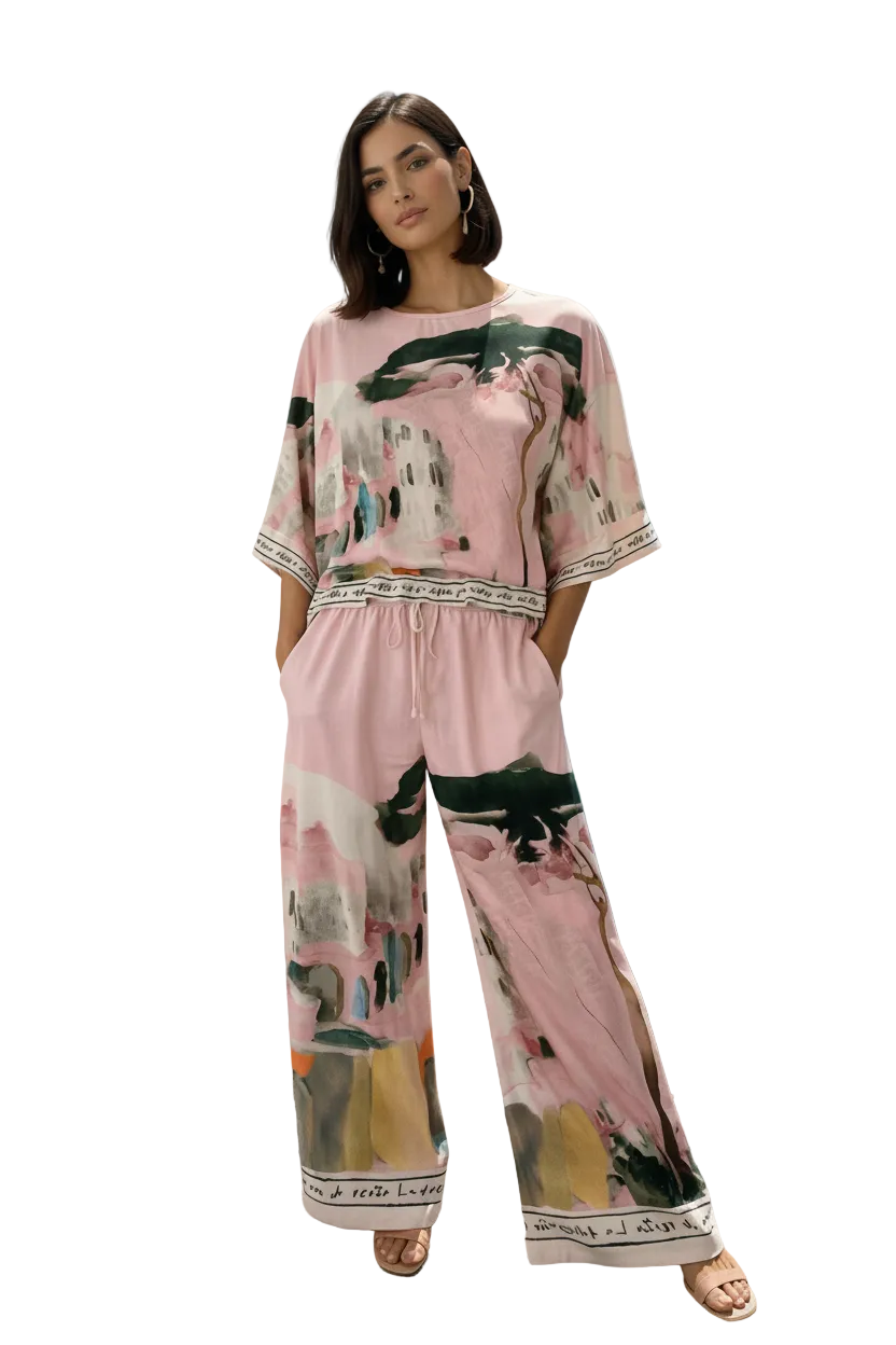 Satin Outfit Set for Women | Wrinkle-Friendly Elegant 2 Piece