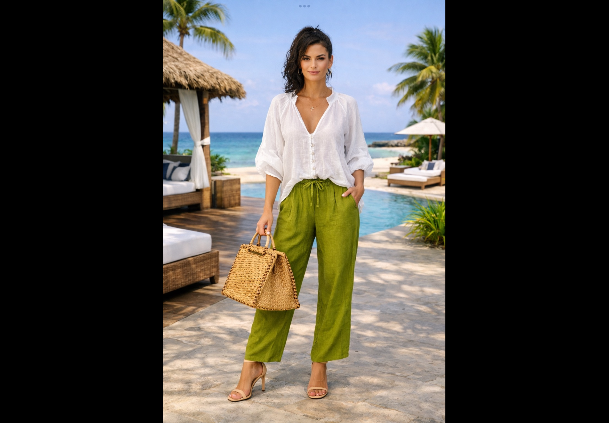 Elegant Italian 100% Pure Linen Top