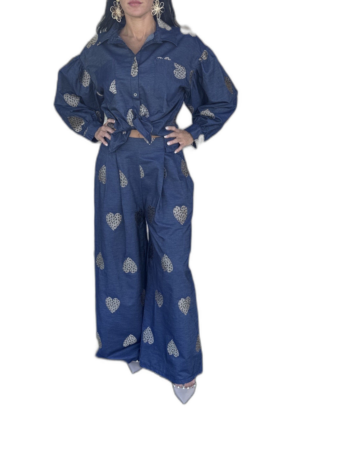 Italian Cotton Two-Piece Button Down Set