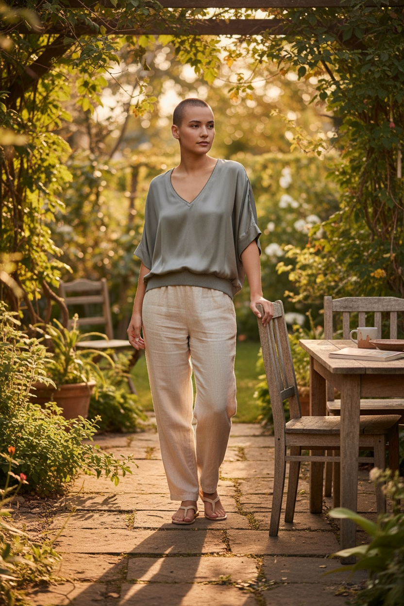 SATIN BLOUSE LUREX NECK