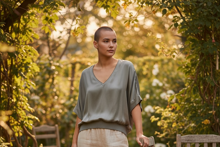 SATIN BLOUSE LUREX NECK