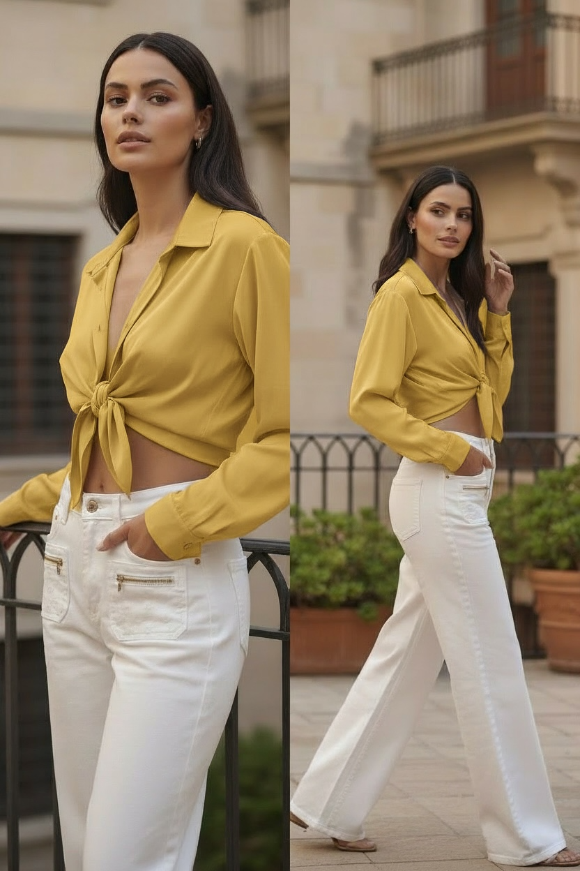 Italian design satin shirt