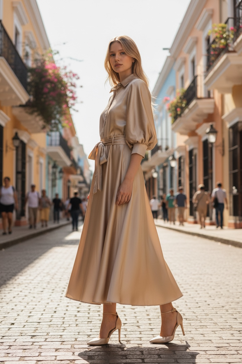 Italian collection very elegant satin skirt and blouse set