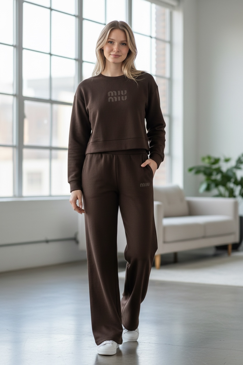 Brown outwear set