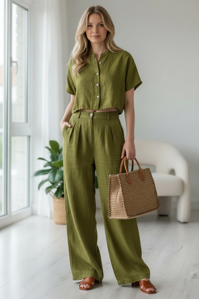 ITALIAN linen collection two piece set