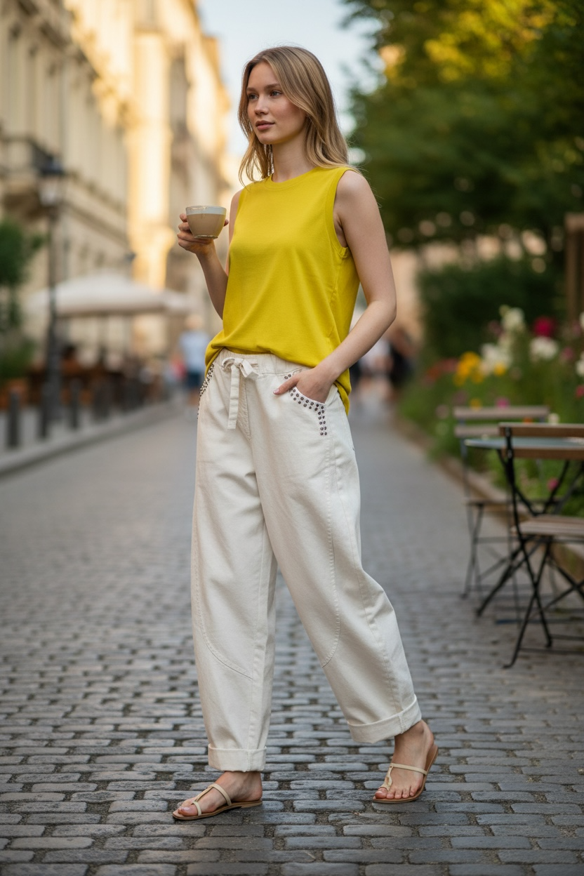 Italian collection BARREL PANTS GABARDINE