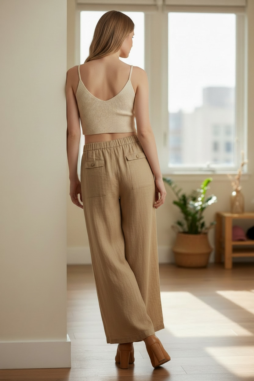 Italian Design 100% Premium Linen  Pants