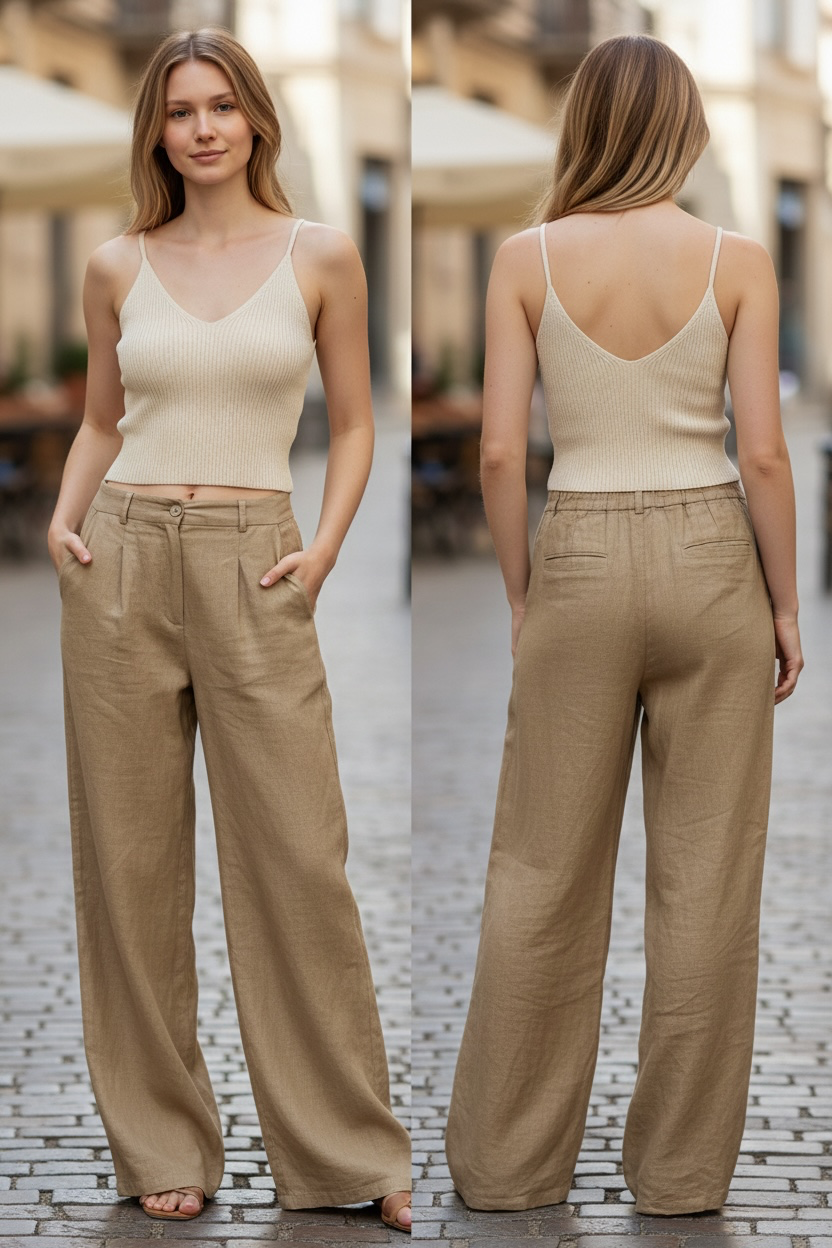 Italian Design 100% Premium Linen  Pants