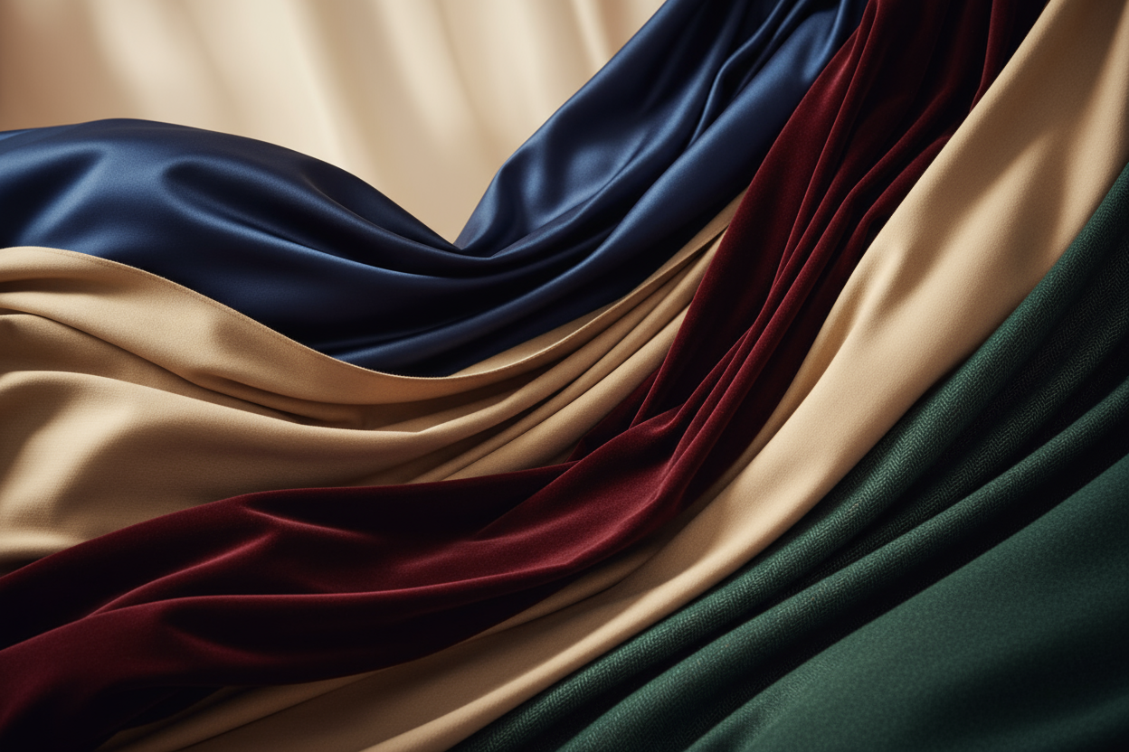 descripting and editorial images of luxurious fabrics 