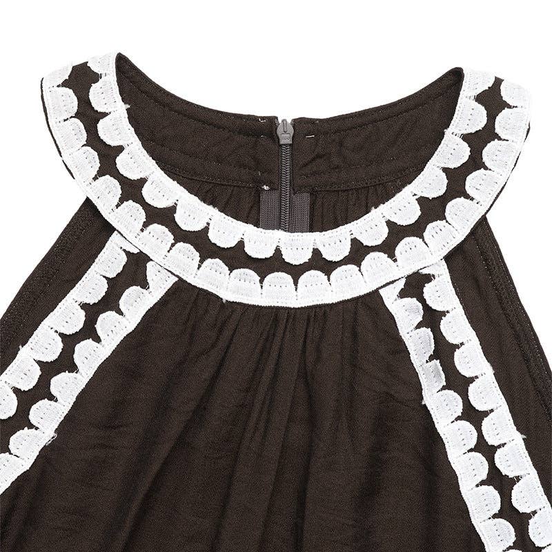Solid Cotton Maxi Dress Halter Resort Loose Fit
