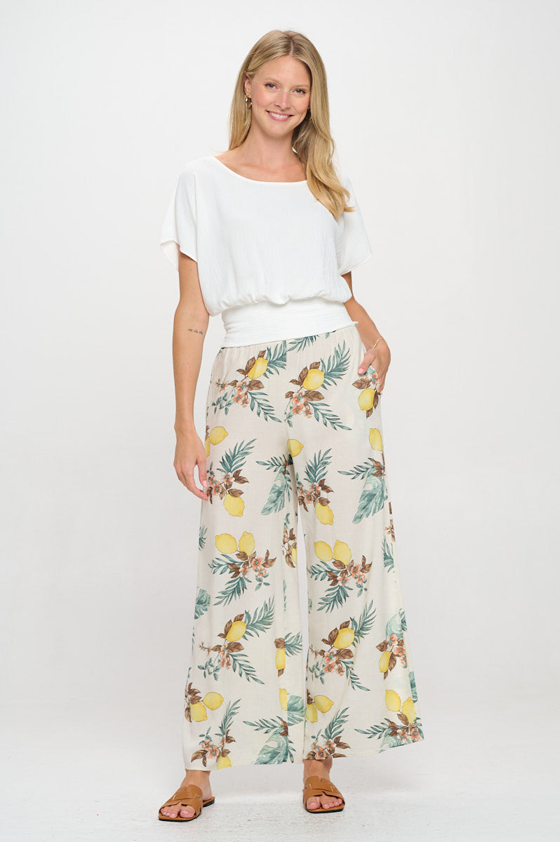 Solid Flowy Short Sleeve Top with Smock Bottom